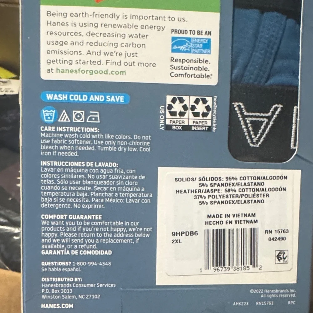 Hanes Premium Stretch Tagless Briefs - Blue, Red, Black